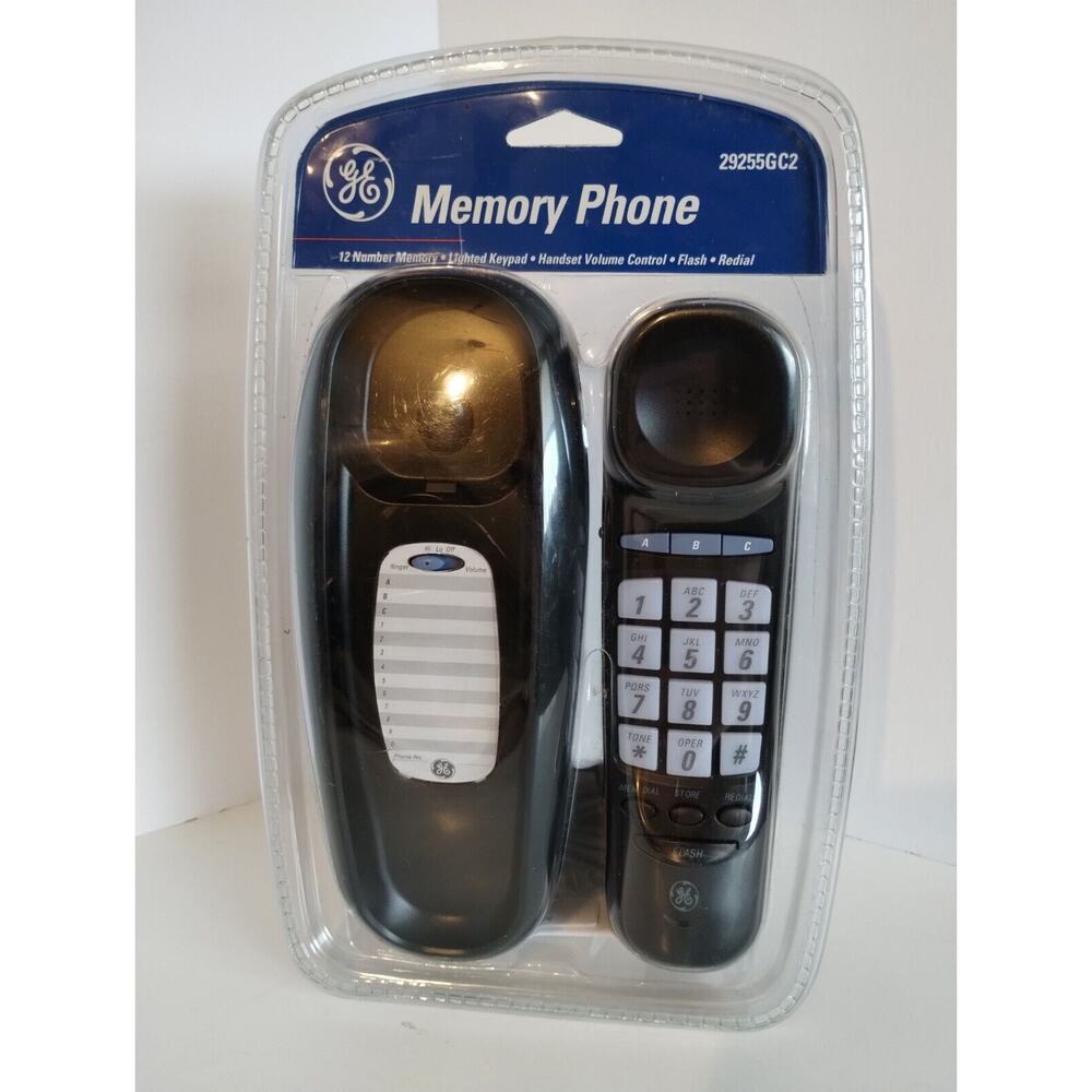 GE Memory Phone 29255GC2 Black Corded Lighted Keypad New In Package